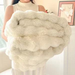 Soft Cozy Faux Fur Rabbit Blanket