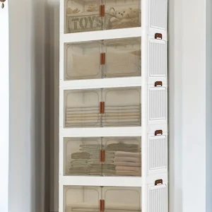 45cm Versatile 1-5 Layers Folding Storage Cabinet with Magnetic Doors