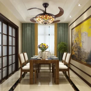 42 in Tiffany Style Ceiling Fan W/ Light and Remote Control