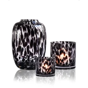 3 Piece Glass Vase and Candle Holder Set