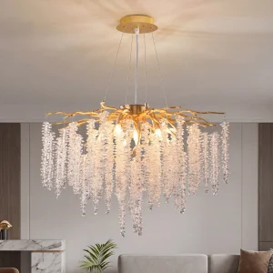 Modern Gold Tree Branch Chandelier